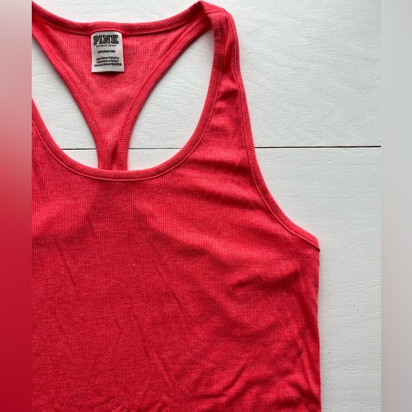 Pink VS Racerback Ribbed Tank - Picture 3 of 7